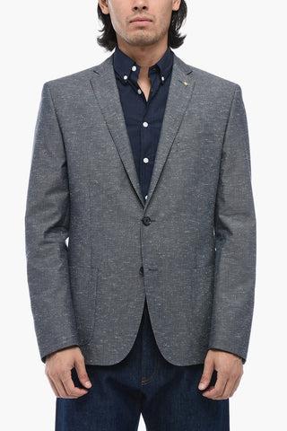CC COLLECTION Halbgefütterter Blazer aus Baumwolle mit Pattentaschen