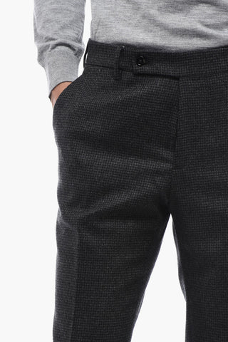 MORELLO Pants with Micro Houndstooth Motif