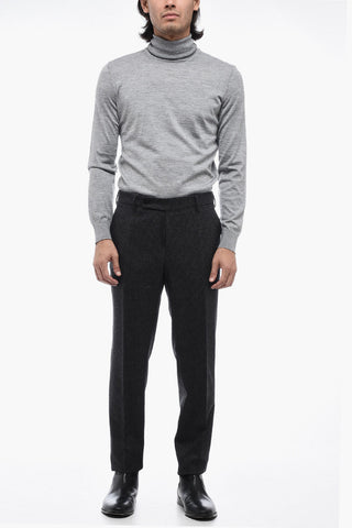 MORELLO Pants with Micro Houndstooth Motif