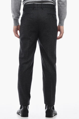 MORELLO Pants with Micro Houndstooth Motif