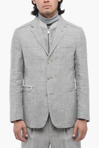 ID Half-layered Layered Blazer with Hopsack Motif