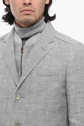 ID Half-layered Layered Blazer with Hopsack Motif