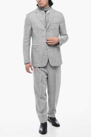 ID Half-layered Layered Blazer with Hopsack Motif