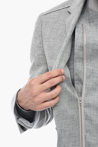 ID Half-layered Layered Blazer with Hopsack Motif