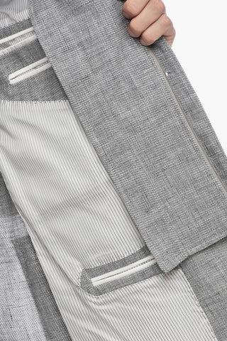 ID Half-layered Layered Blazer with Hopsack Motif