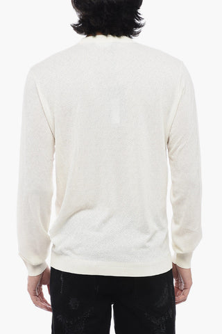 Crew Neck Jacquard Silk Blend Sweater