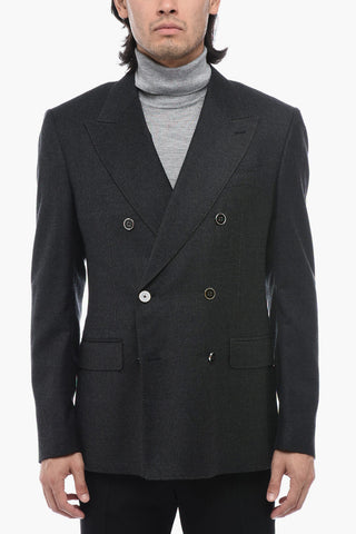 TAILORED Blazer Aus Wolle, Doppelreiher Mit Spitzenrevers