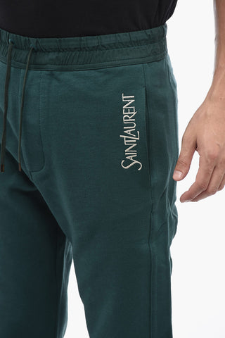 Joggers in Cotone Garzato con Polsino