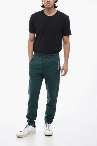 Joggers in Cotone Garzato con Polsino