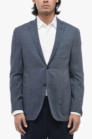 Half-lined GATE Blazer with Hopsack Motif