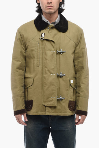ARCHIVE Quilted Canvas Jacket with Metal Hook Fastening
