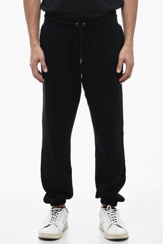 Joggers in Misto Cashmere con Logo Ricamato
