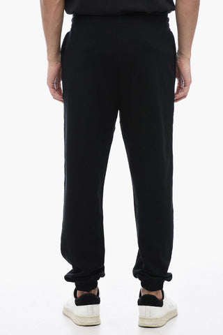 Joggers in Misto Cashmere con Logo Ricamato