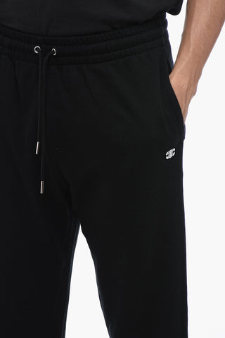 Joggers in Misto Cashmere con Logo Ricamato