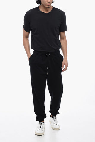 Joggers in Misto Cashmere con Logo Ricamato