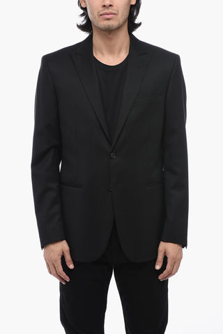 CC COLLECTION Silk-blended Blazer with Peak Lapel