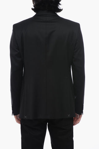 CC COLLECTION Silk-blended Blazer with Peak Lapel