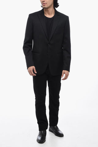 CC COLLECTION Silk-blended Blazer with Peak Lapel