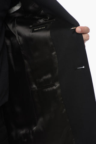 CC COLLECTION Silk-blended Blazer with Peak Lapel
