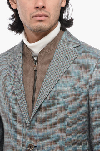 ID Hemp-blended Embroidered Blazer with Removable Layer