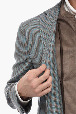 ID Hemp-blended Embroidered Blazer with Removable Layer