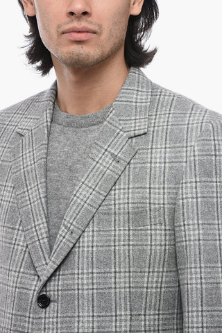 Check Motif Tailored Blazer with Pocket Detailing