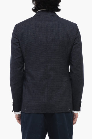 CC COLLECTION Wool RETAILORED Blazer with Mini Check Motif