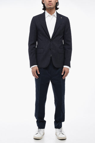 CC COLLECTION Wool RETAILORED Blazer with Mini Check Motif