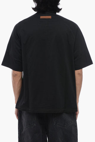 Logoed T-Shirt with Tech Fabbric Double Collar