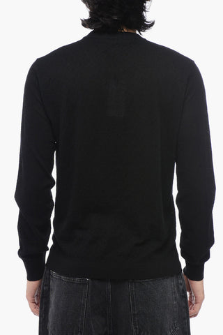 Crew Neck Jacquard Silk Blend Sweater