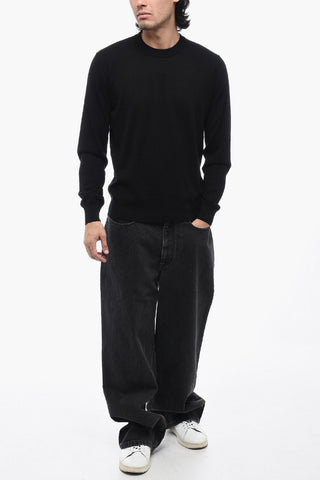 Crew Neck Jacquard Silk Blend Sweater