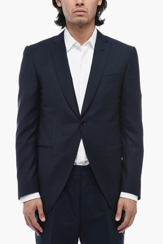 Blazer ACADEMY in Misto Lana e Seta con Rever a Lancia