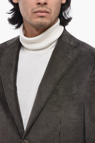 CC COLLECTION Corduroy Blazer with Welt Pockets