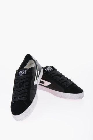 Vintage Effect Leather and Suede S-LEROJI Low Top Sneakers