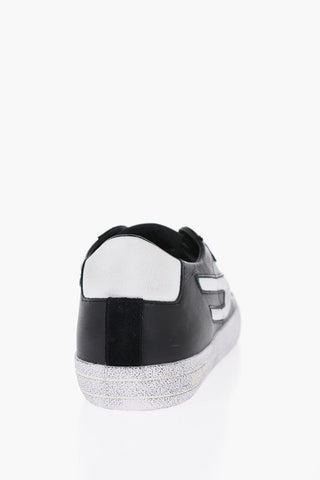 Vintage Effect Leather and Suede S-LEROJI Low Top Sneakers