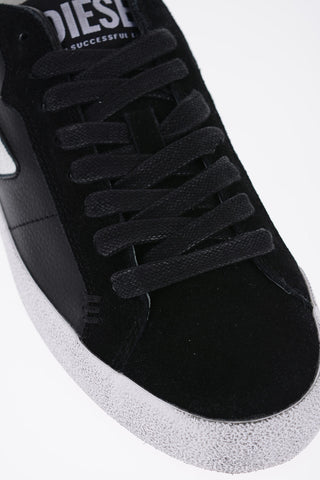 Vintage Effect Leather and Suede S-LEROJI Low Top Sneakers