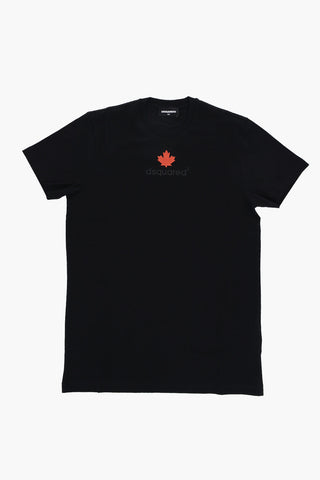 Solid Color RELAX Crew-neck T-Shirt with Embossed Logo