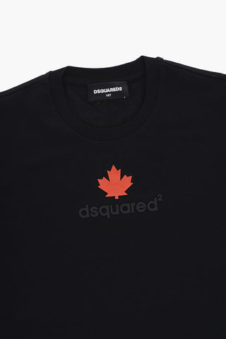 Solid Color RELAX Crew-neck T-Shirt with Embossed Logo