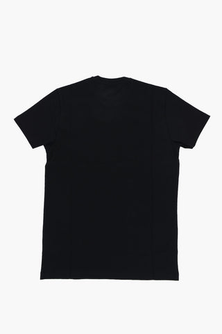 Solid Color RELAX Crew-neck T-Shirt with Embossed Logo