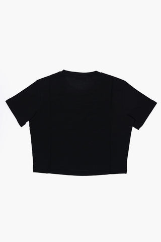 T-shirt Girocollo con Logo in Rilievo
