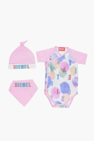 Set USTINBOX Body Cappellino e Bavaglio a Motivo Tie Dye