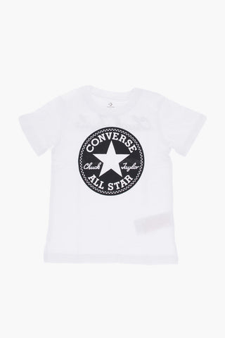 ALL STAR CHUCK TAYLOR Solid Color Crew-neck T-Shirt with Contrasting Maxi Logo