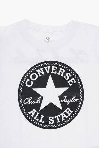 ALL STAR CHUCK TAYLOR Solid Color Crew-neck T-Shirt with Contrasting Maxi Logo