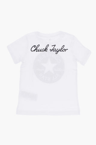 ALL STAR CHUCK TAYLOR Solid Color Crew-neck T-Shirt with Contrasting Maxi Logo