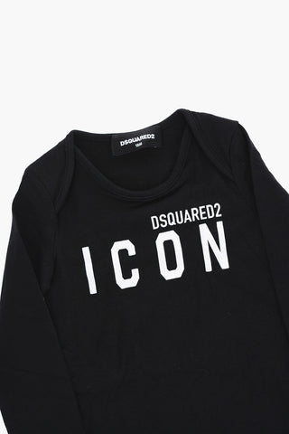 ICON Long Sleeved Crew-neck Bodysuit with Contrasting Logo