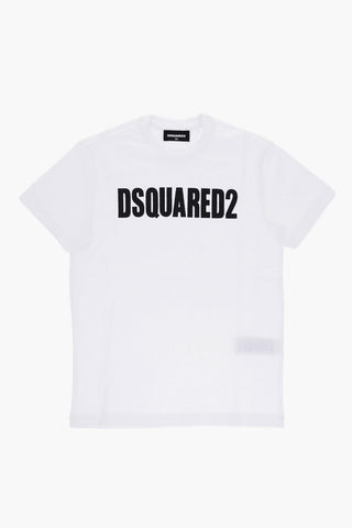 Solid Color RELAX Crew-neck T-Shirt with Contrasting Logo