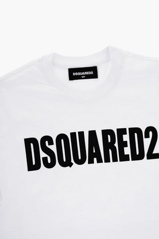 Solid Color RELAX Crew-neck T-Shirt with Contrasting Logo