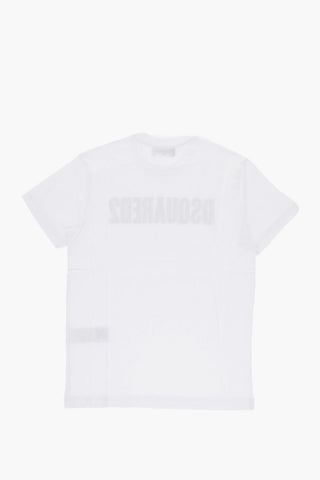 Solid Color RELAX Crew-neck T-Shirt with Contrasting Logo