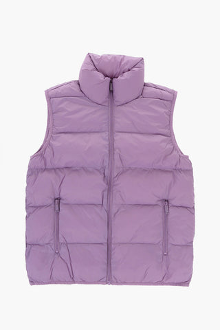 Sleeveless Padded Jacket with Printed Logo