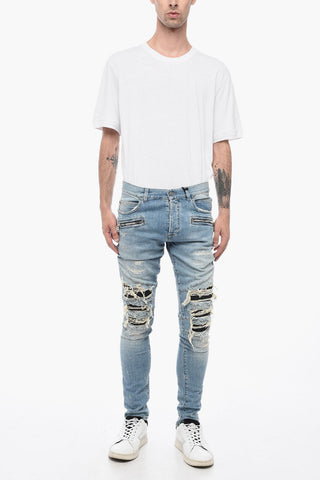 Distressed Effect Slim Fit Jeans 14 cm